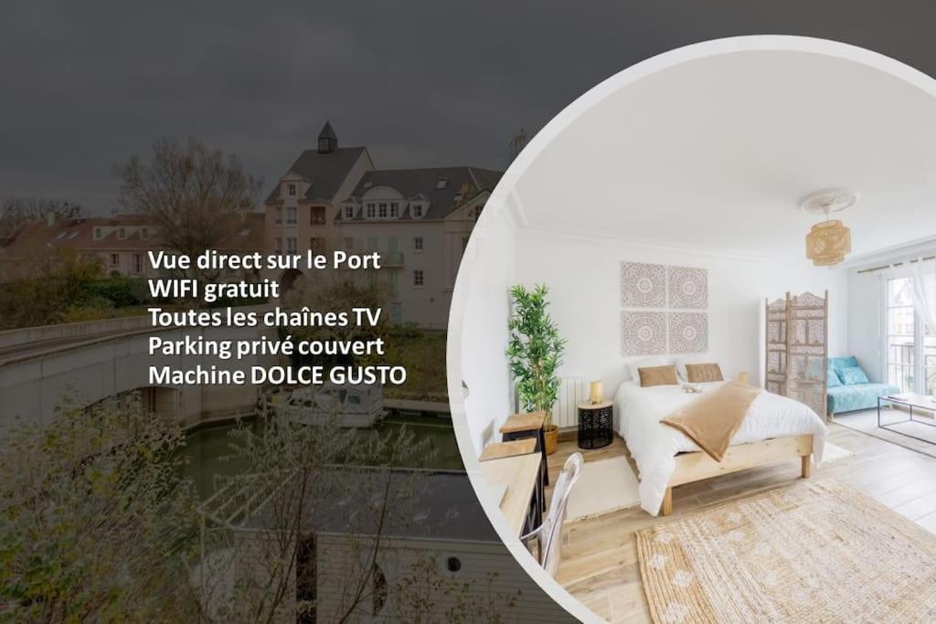Studio Vue Direct Sur Le Port De Cergy, Parking Prive Gratuit 外观 照片